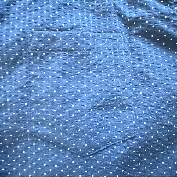 J.Crew Shirt Men Short Sleeve Blue Polka Dot Size L Button-Up NWT - Picture 4 of 11